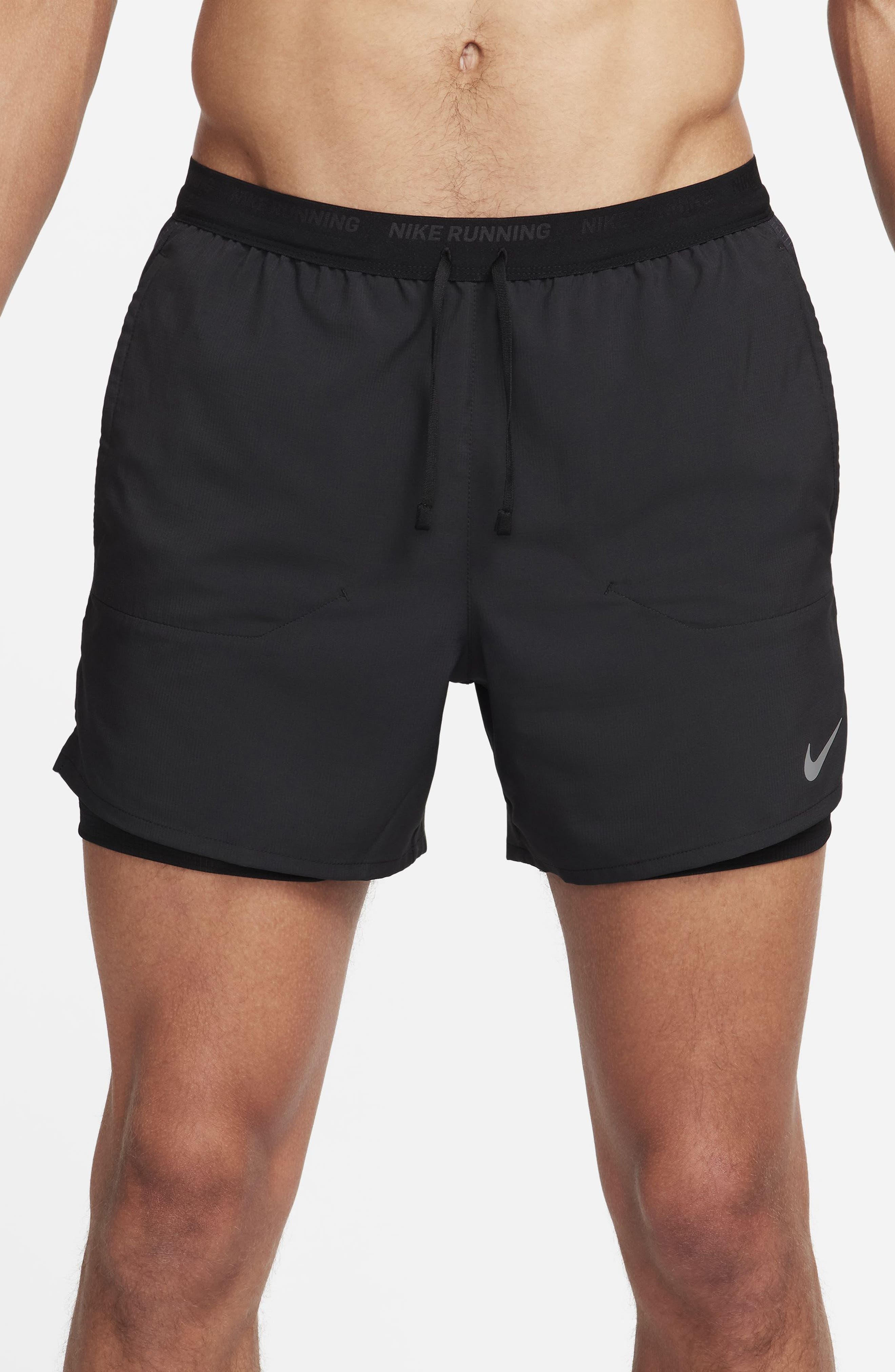 Nike Dri-FIT Stride 2-in-1 Running Shorts in Black/Black/Black at Nordstrom - 9