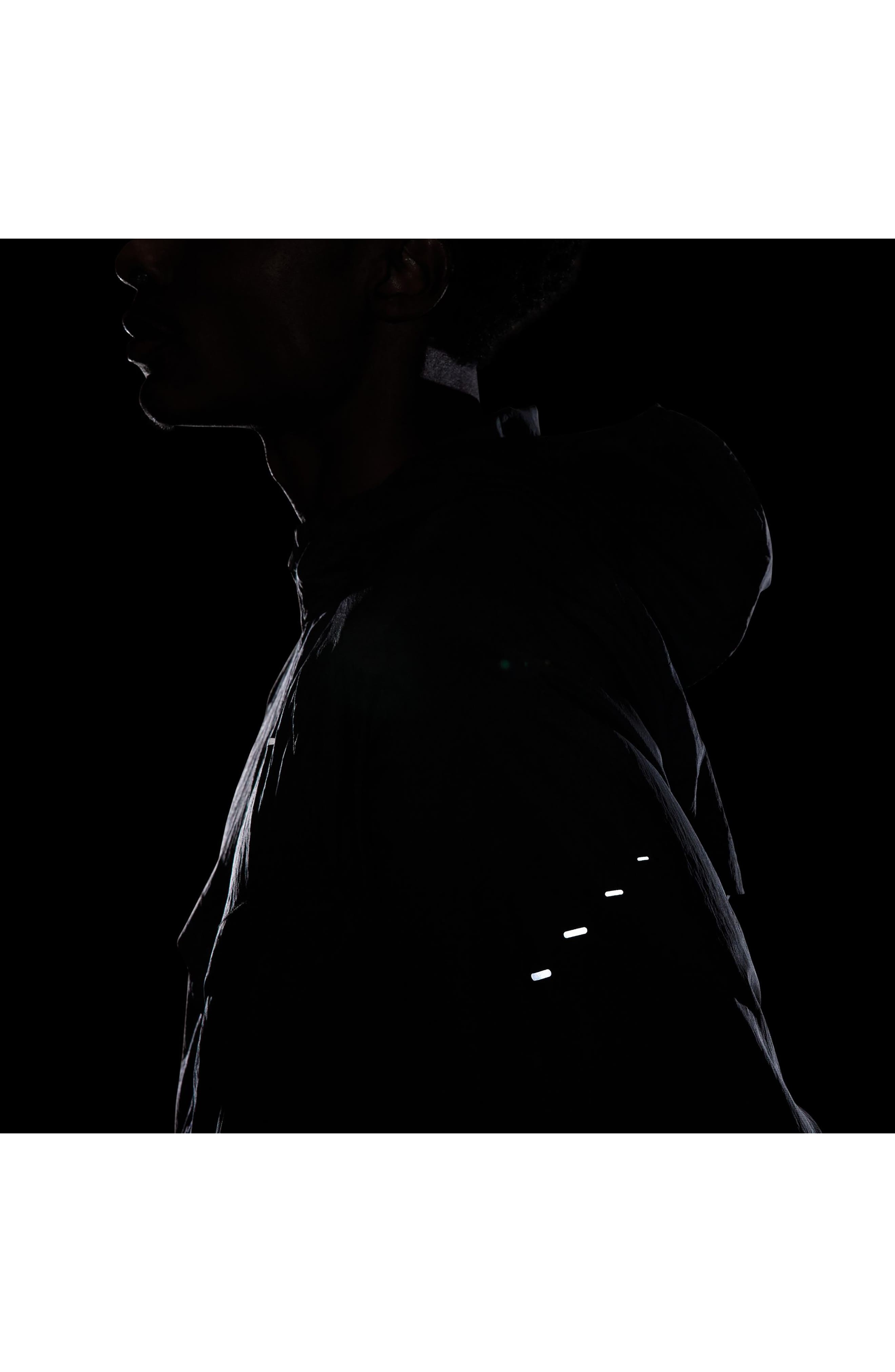 Nike Stride Dri-FIT UV Hooded Running Jacket in 010 Black/refsil at Nordstrom - 8