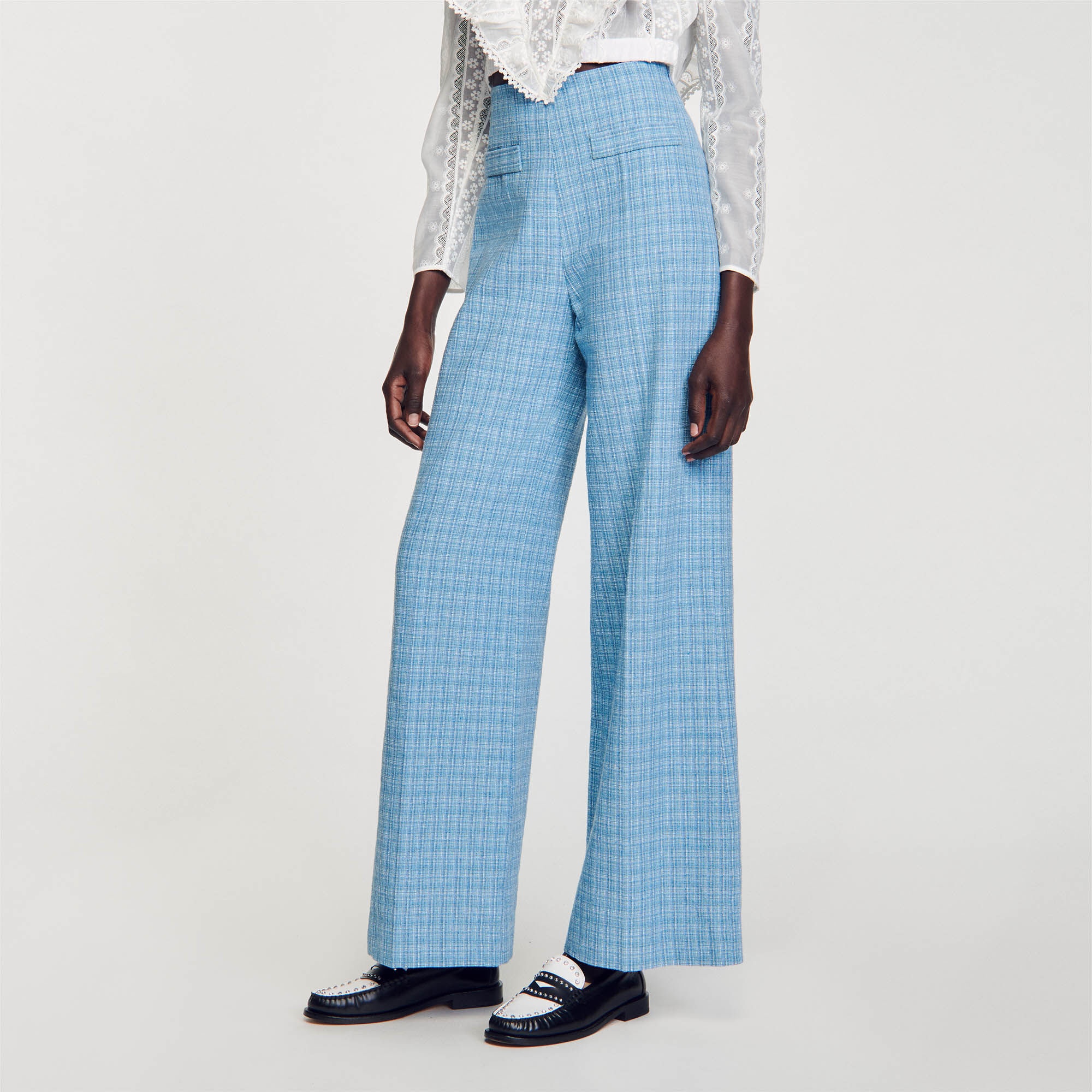WIDE-LEG TWEED TROUSERS - 5