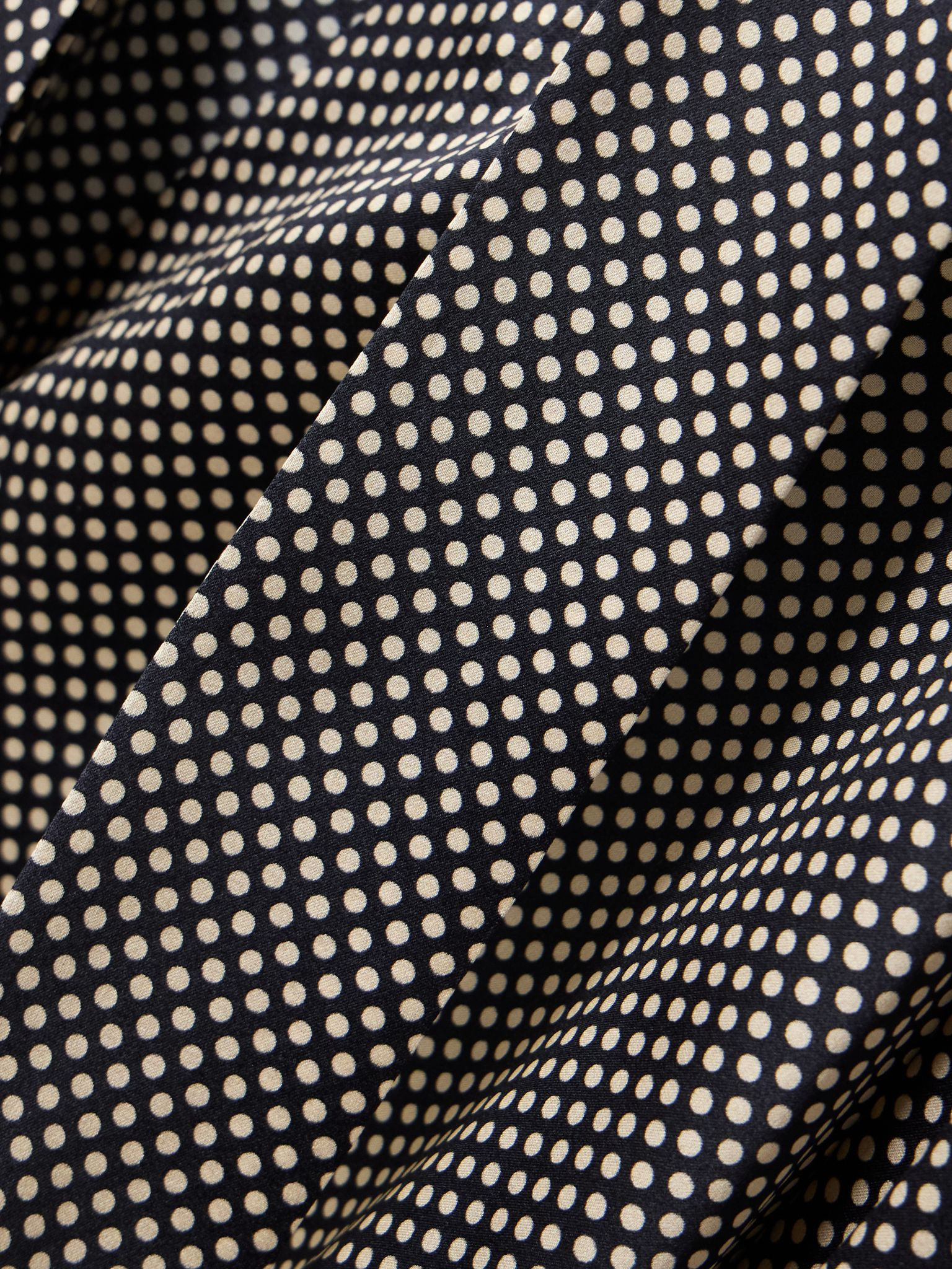 Tie-neck polka-dot silk-blend satin blouse Light gray - 5