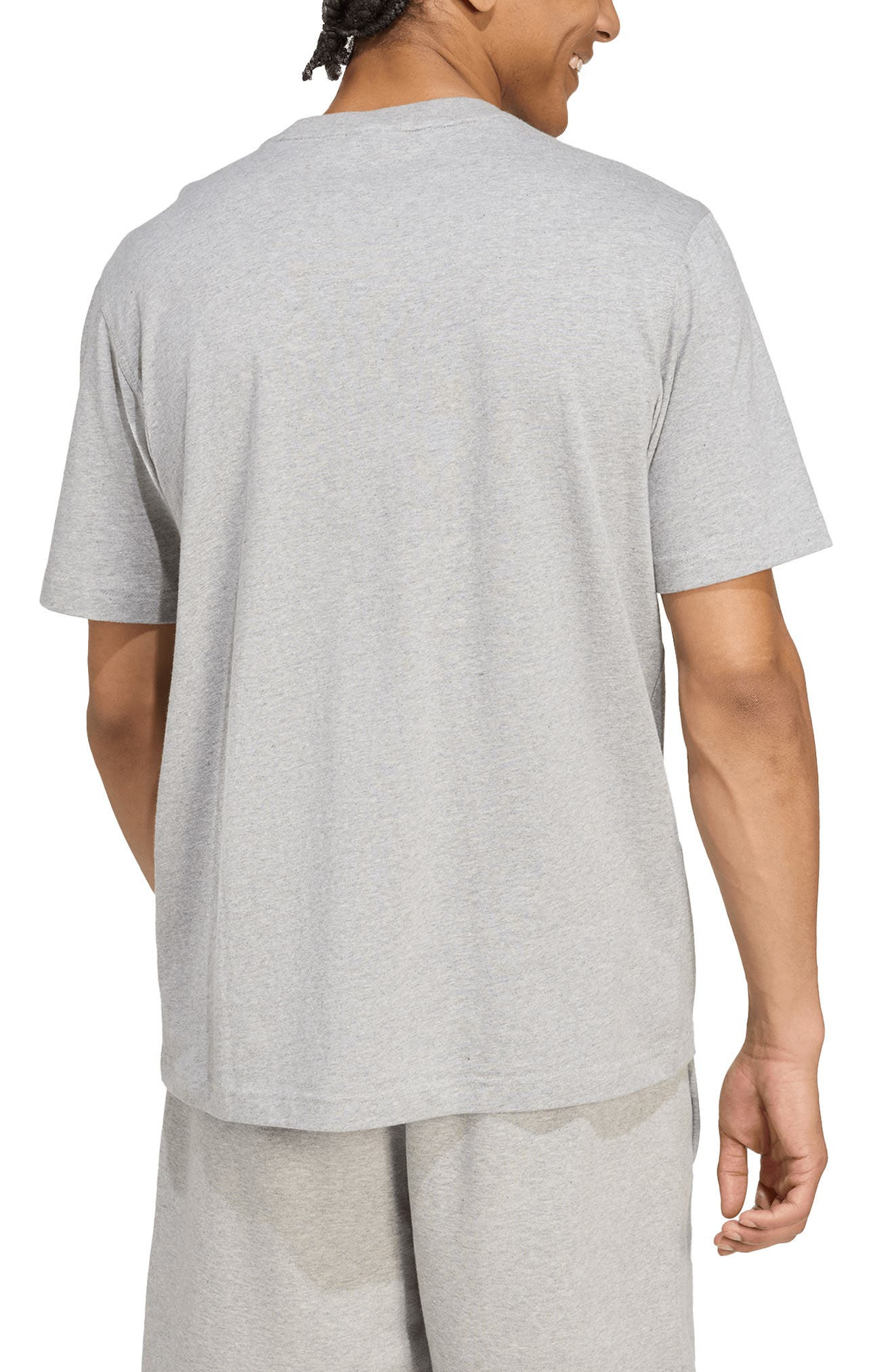adidas Originals Trefoil Essentials Cotton T-Shirt in Medium Grey Heather/White at Nordstrom - 2