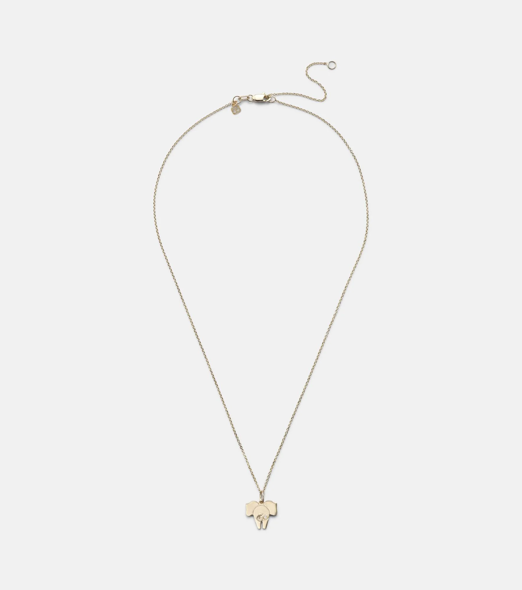 Elephant Tail 14kt gold necklace with diamonds - 1