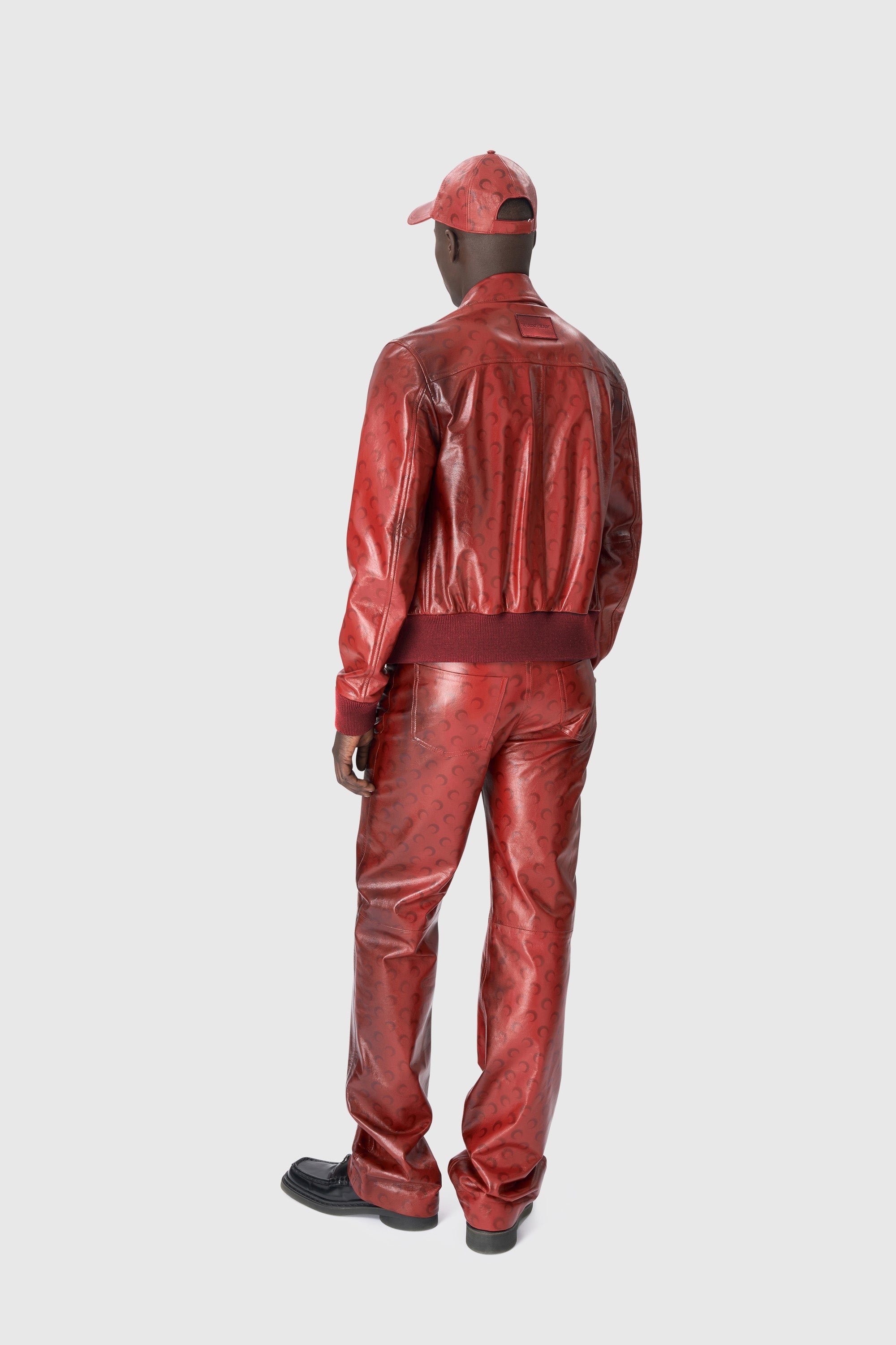 Moon Airbrushed Leather Bomber Jacket - 7