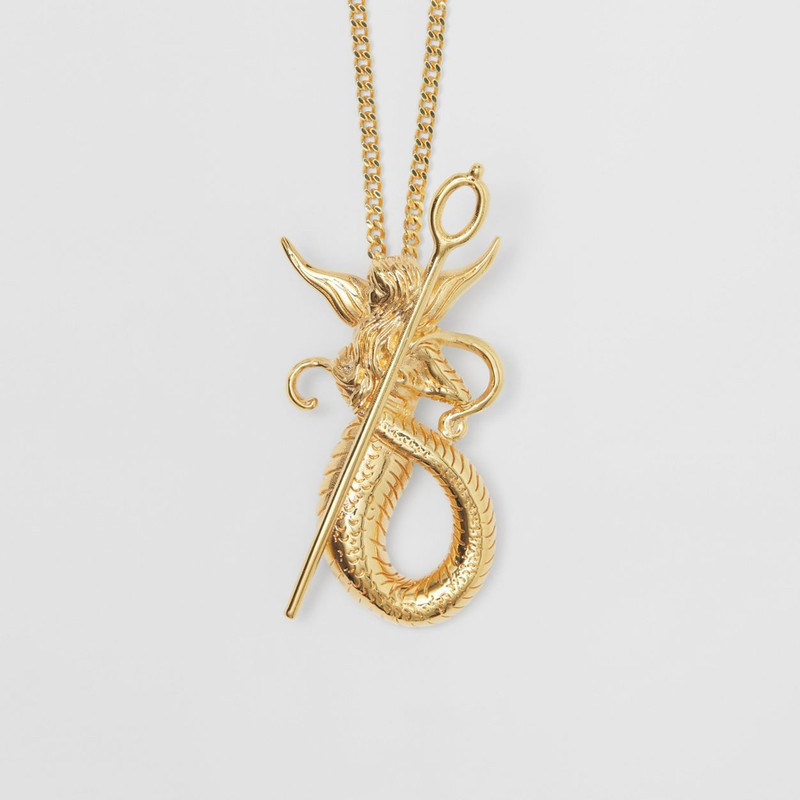 Burberry Gold-plated Mythical Alphabet Motif Necklace outlook