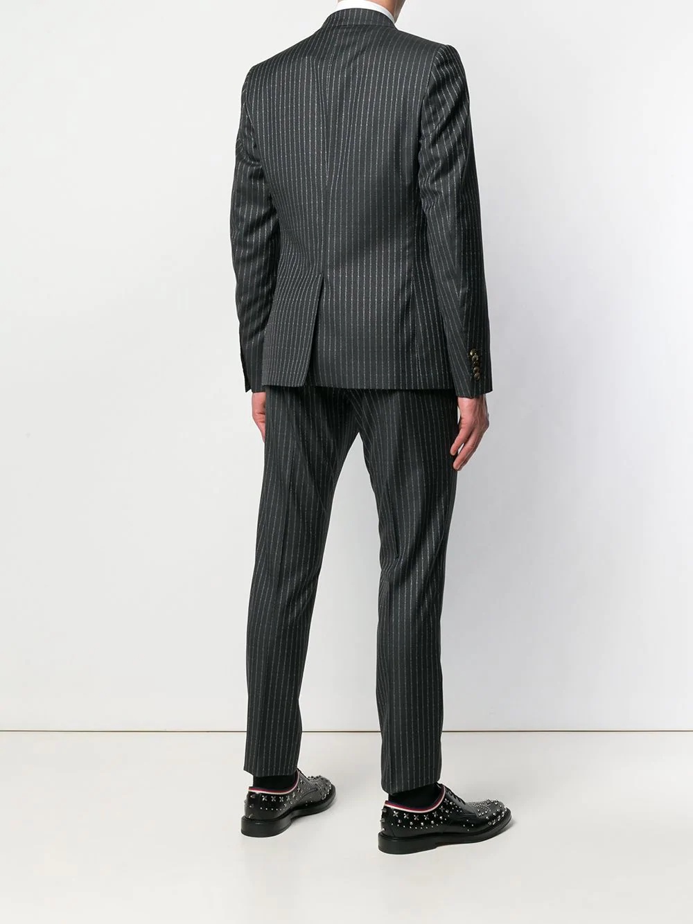 logo pinstripe formal suit - 4