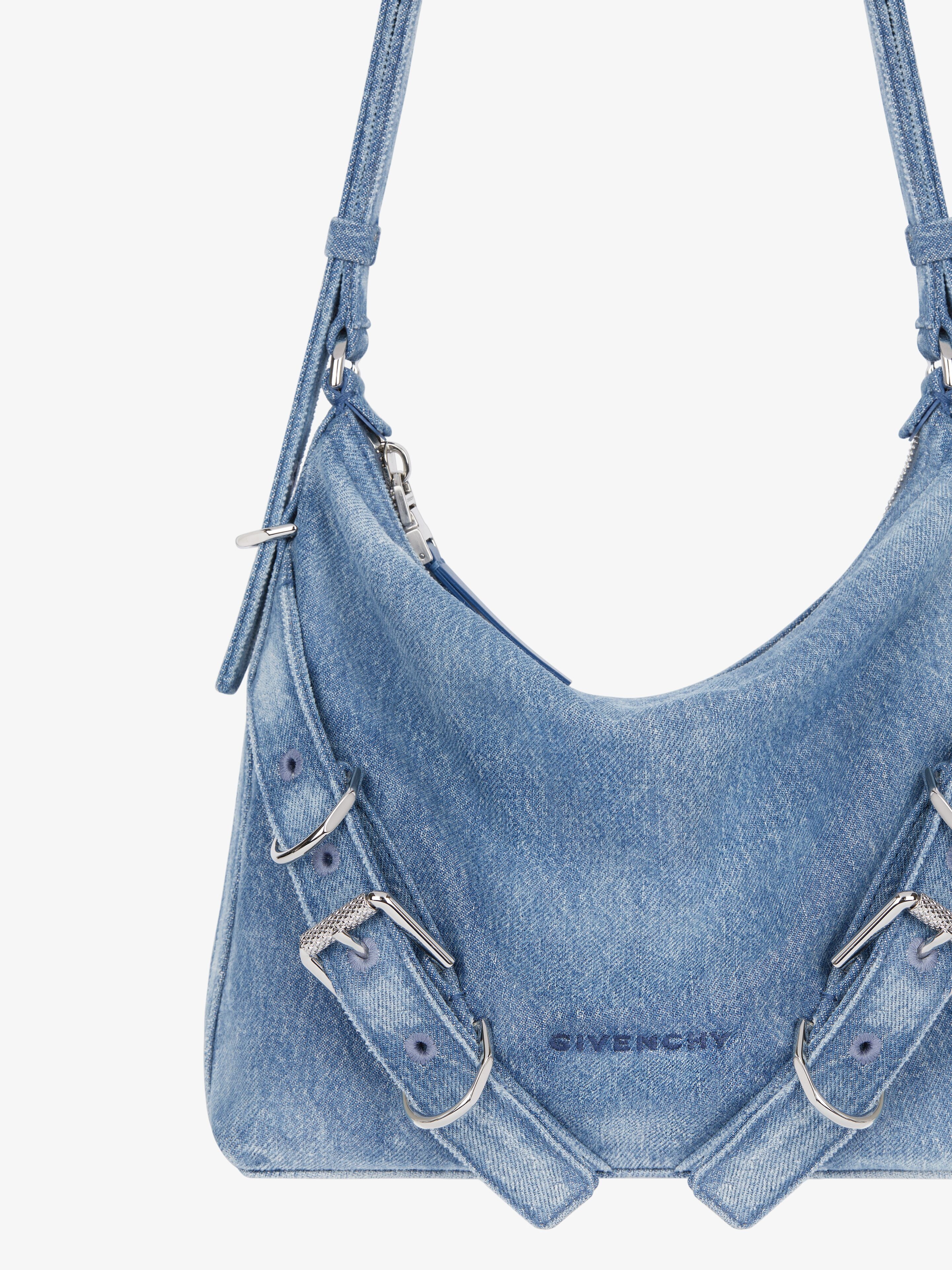 VOYOU CROSSBODY BAG IN WASHED DENIM - 6