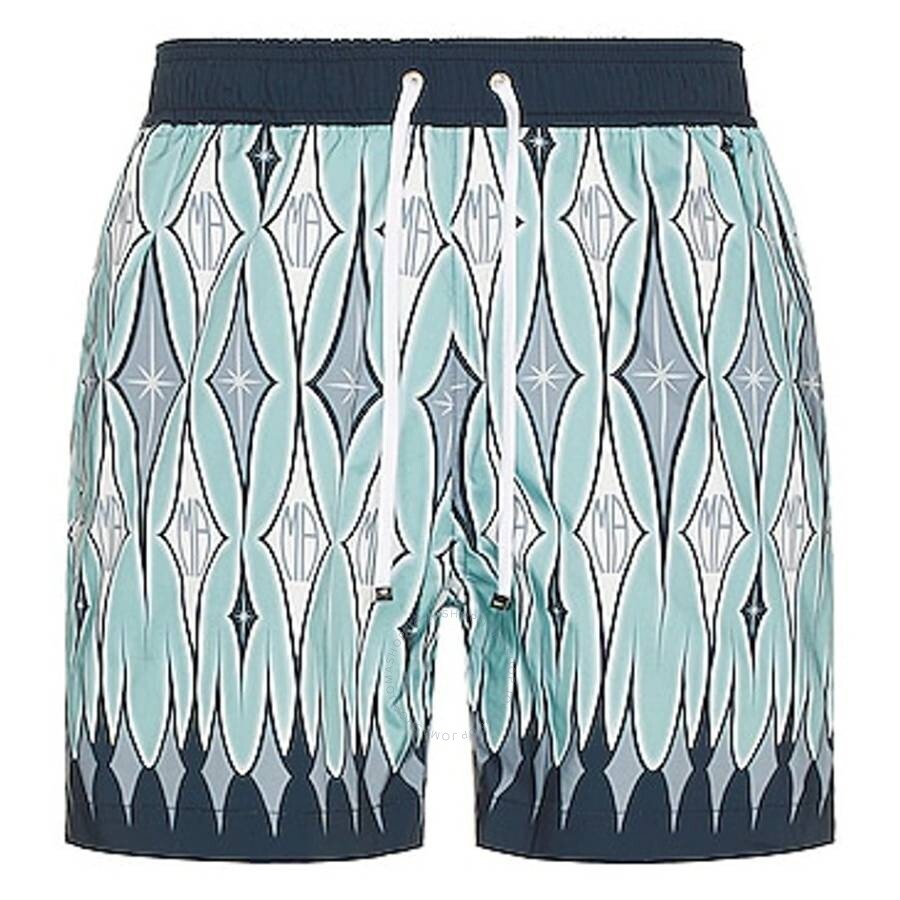 Amiri Aqua Argyle Printed Swim Trunks - 1