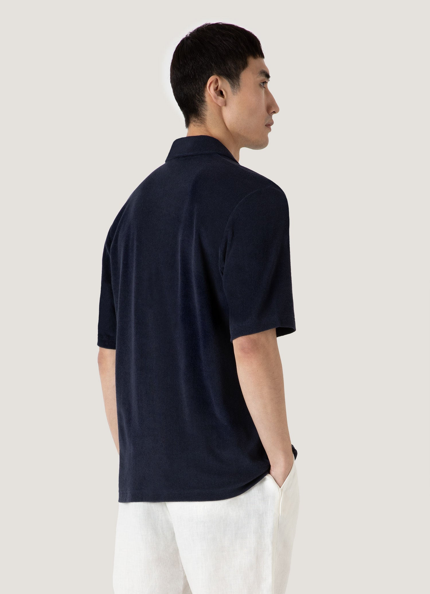 Towelling Camp Collar Shirt - 5