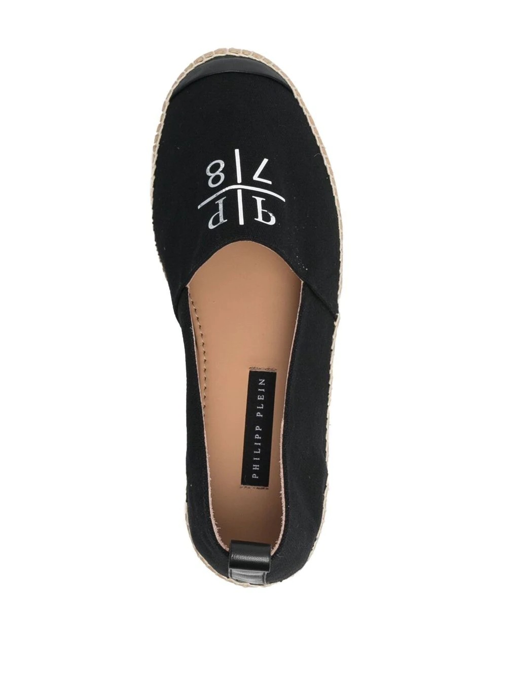 logo-print leather-trim espadrilles - 4
