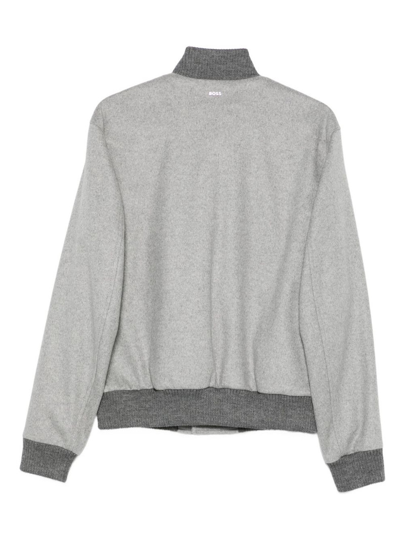 BOSS button-fastening pocket bomber jacket outlook