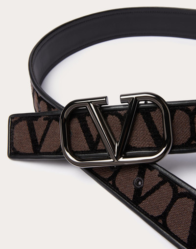Valentino TOILE ICONOGRAPHE BELT WITH LEATHER DETAILING outlook