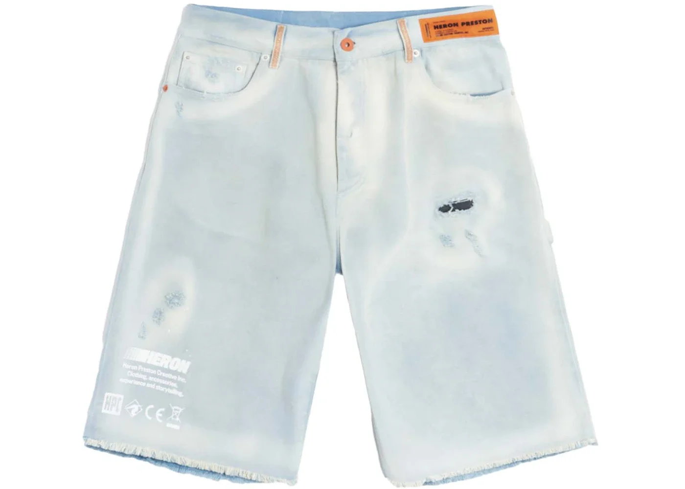 Heron Preston Code 8000 Hammer Shorts Medium Grey/White - 1