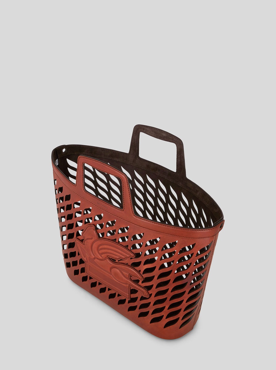 Etro COFFA LARGE LASER-CUT LEATHER HANDBAG | tizianafausti