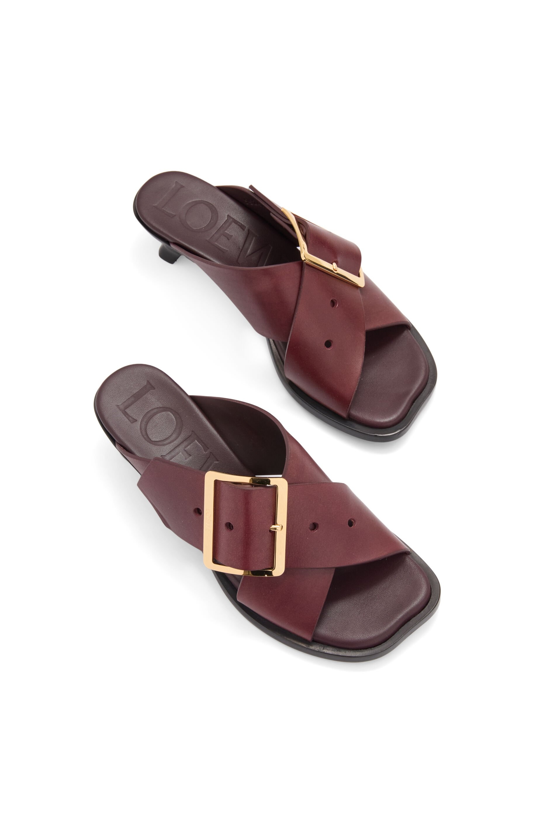 Loewe Petal Leather Buckle Slide Sandals | neimanmarcus