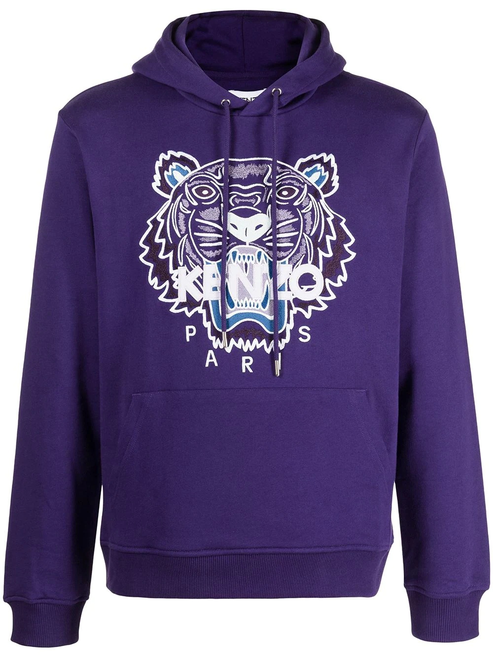 Tiger embroidered relaxed hoodie - 1