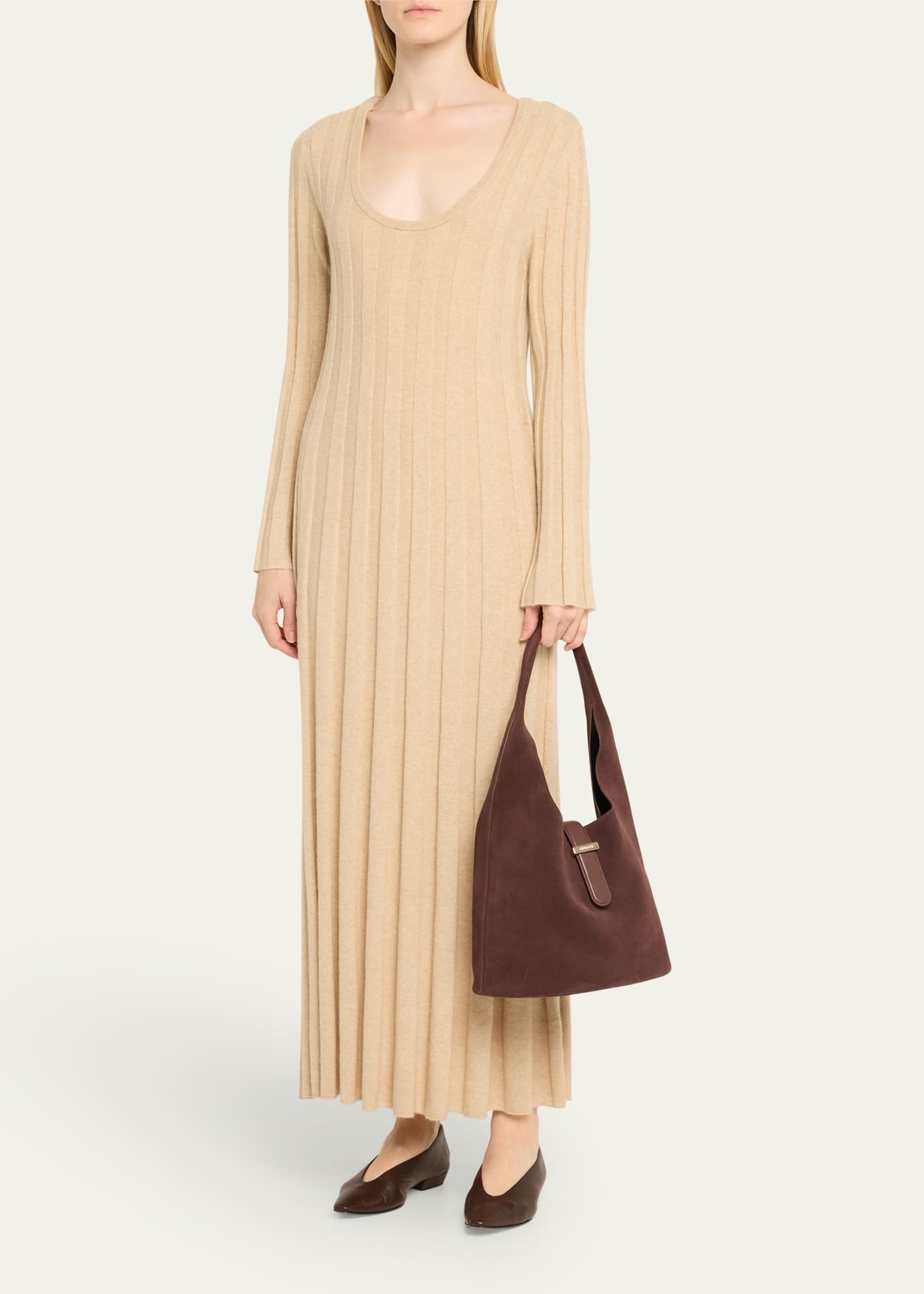 Khai Buckle Suede Hobo Bag - 6