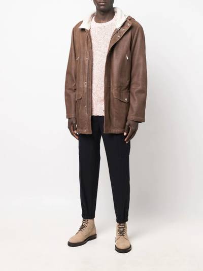 Brunello Cucinelli detachable hood-detail coat outlook