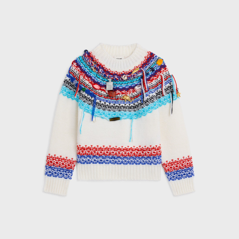 cropped crewneck sweater IN fair isle wool 1