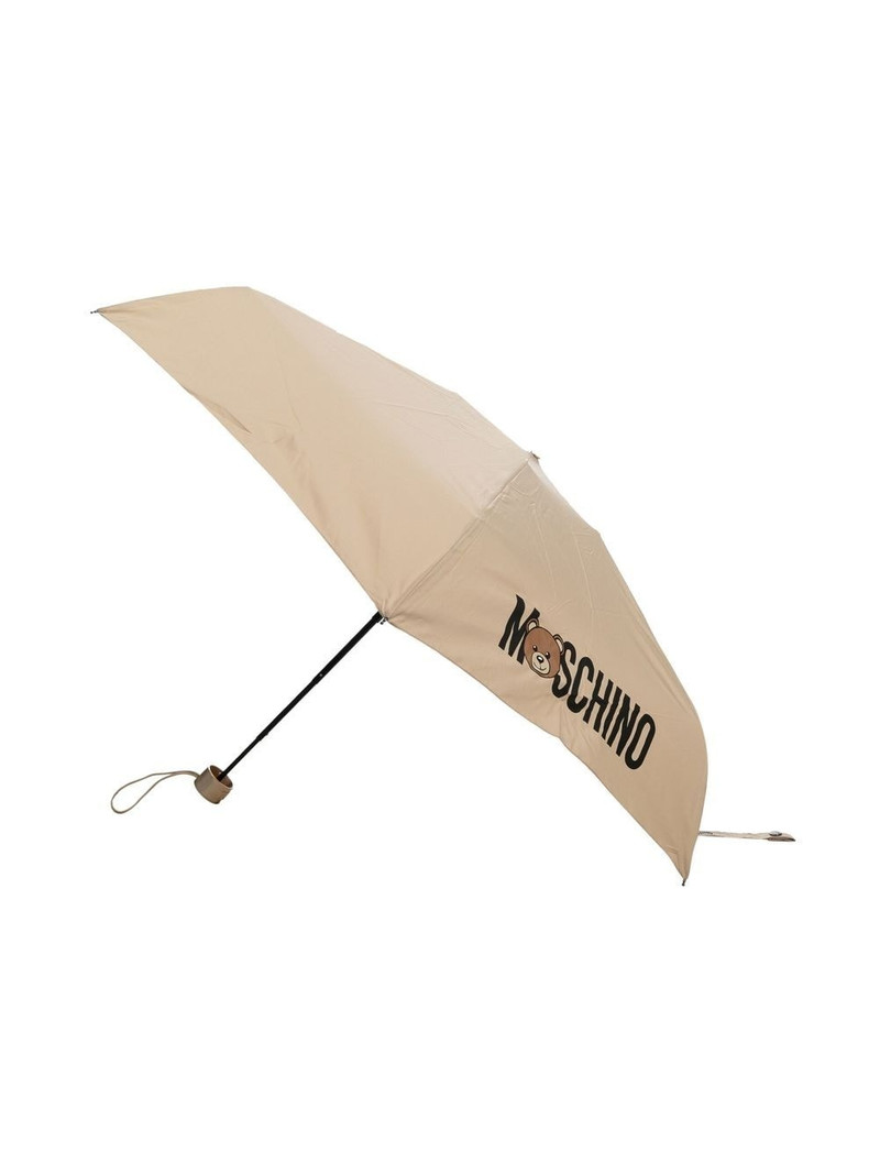 Moschino logo-print compact umbrella outlook