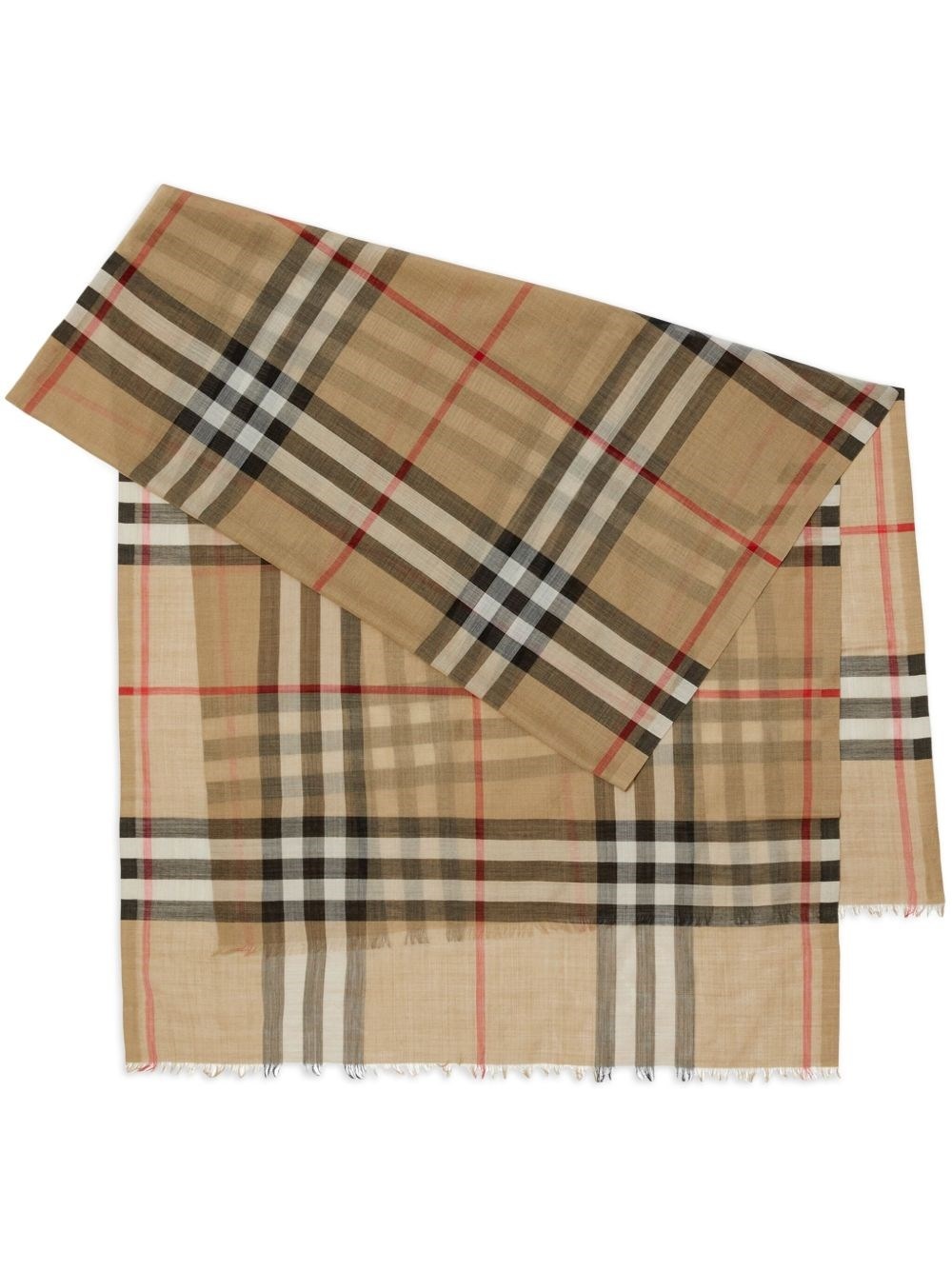 Giant Check wool and silk scarf - 1