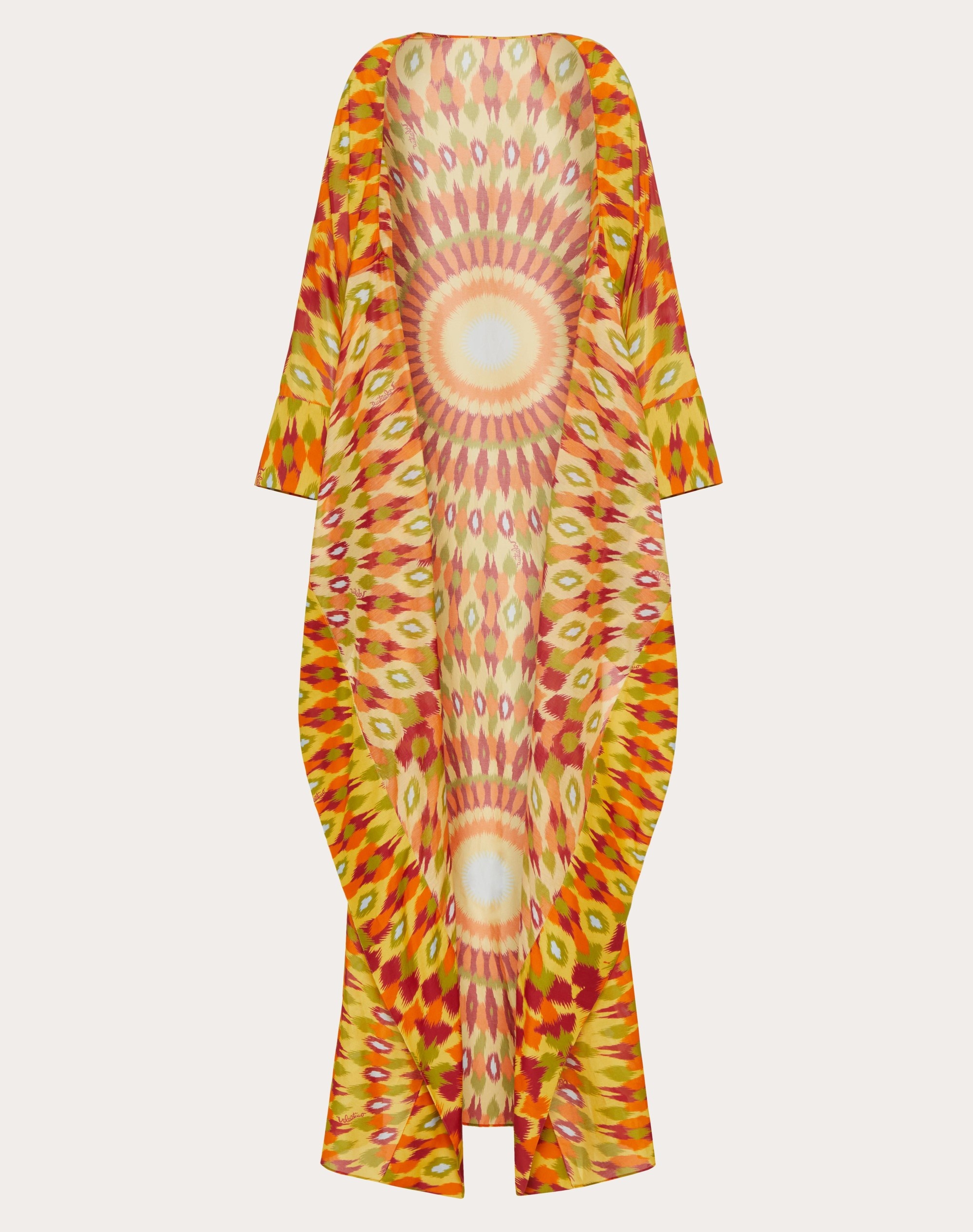 LONG VOILE CAPE WITH ROUND RAIN PRINT - 1
