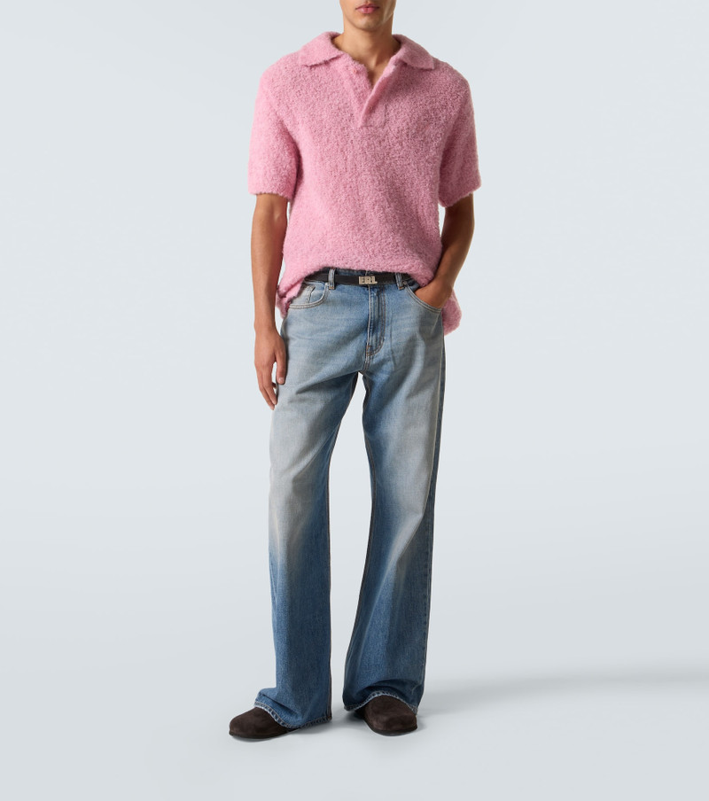 ERL Alpaca-blend polo sweater outlook