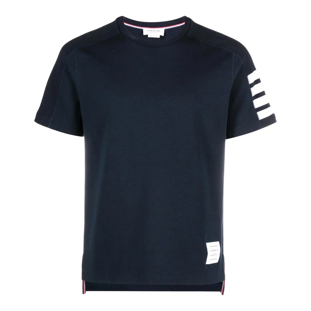 Short Sleeve Tee With 4 Bar Stripe - 1