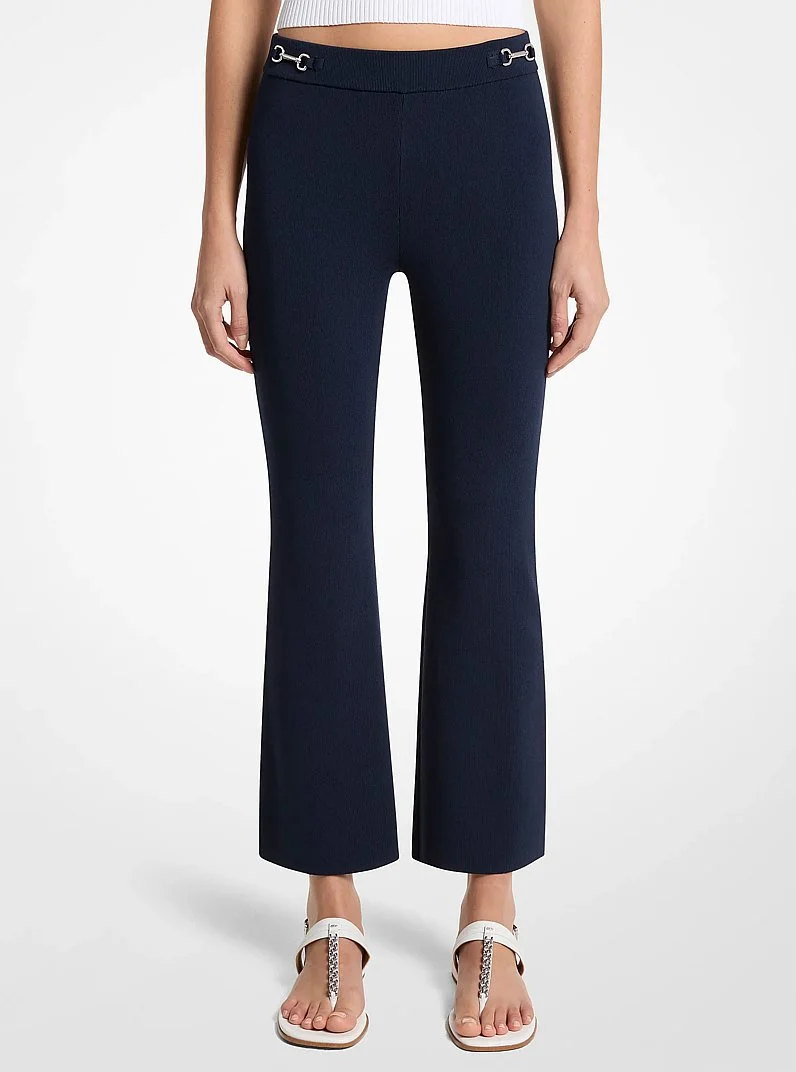 Stretch Knit Cropped Leggings - 1