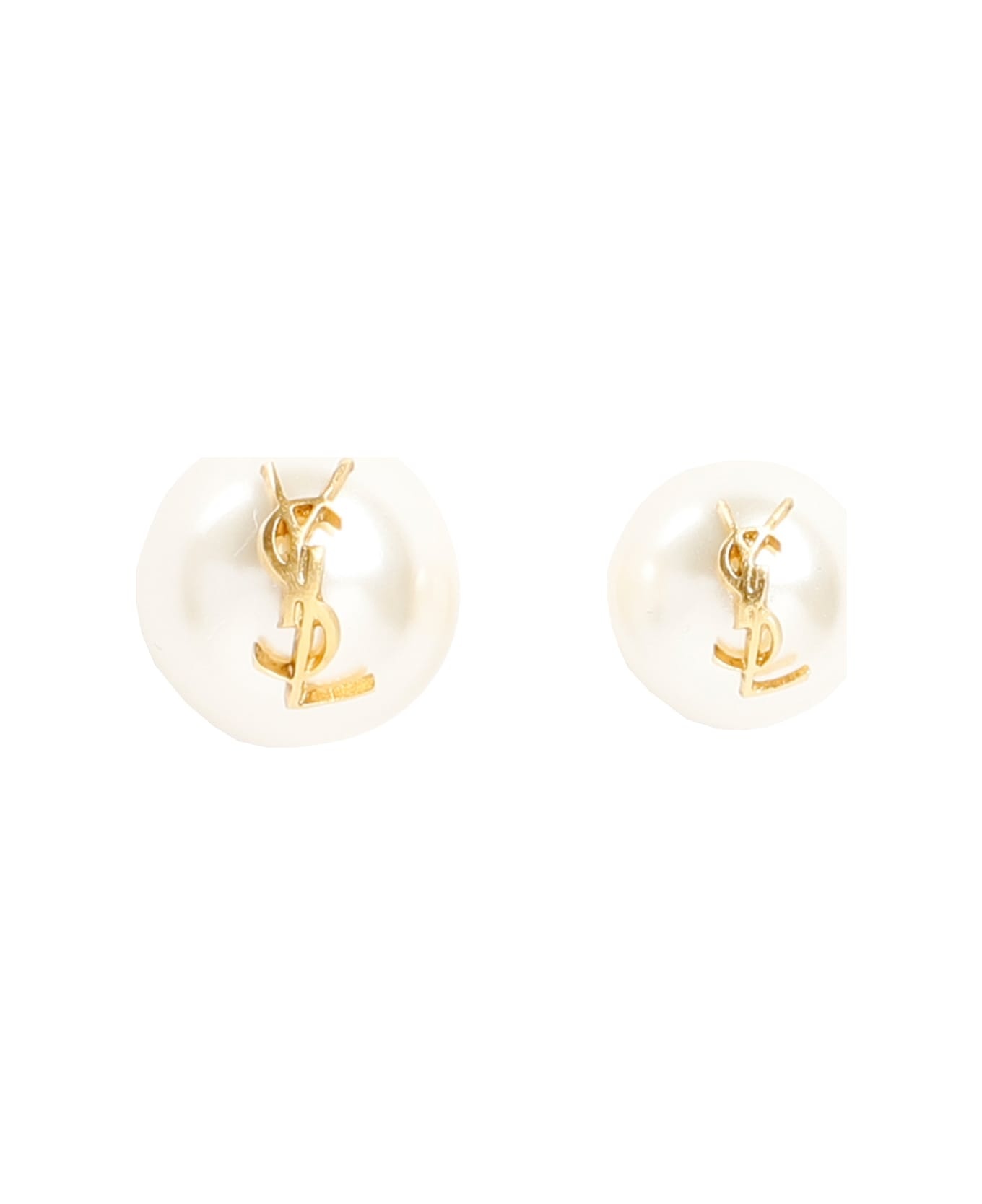 Pearl Earrings With Monogram - 2