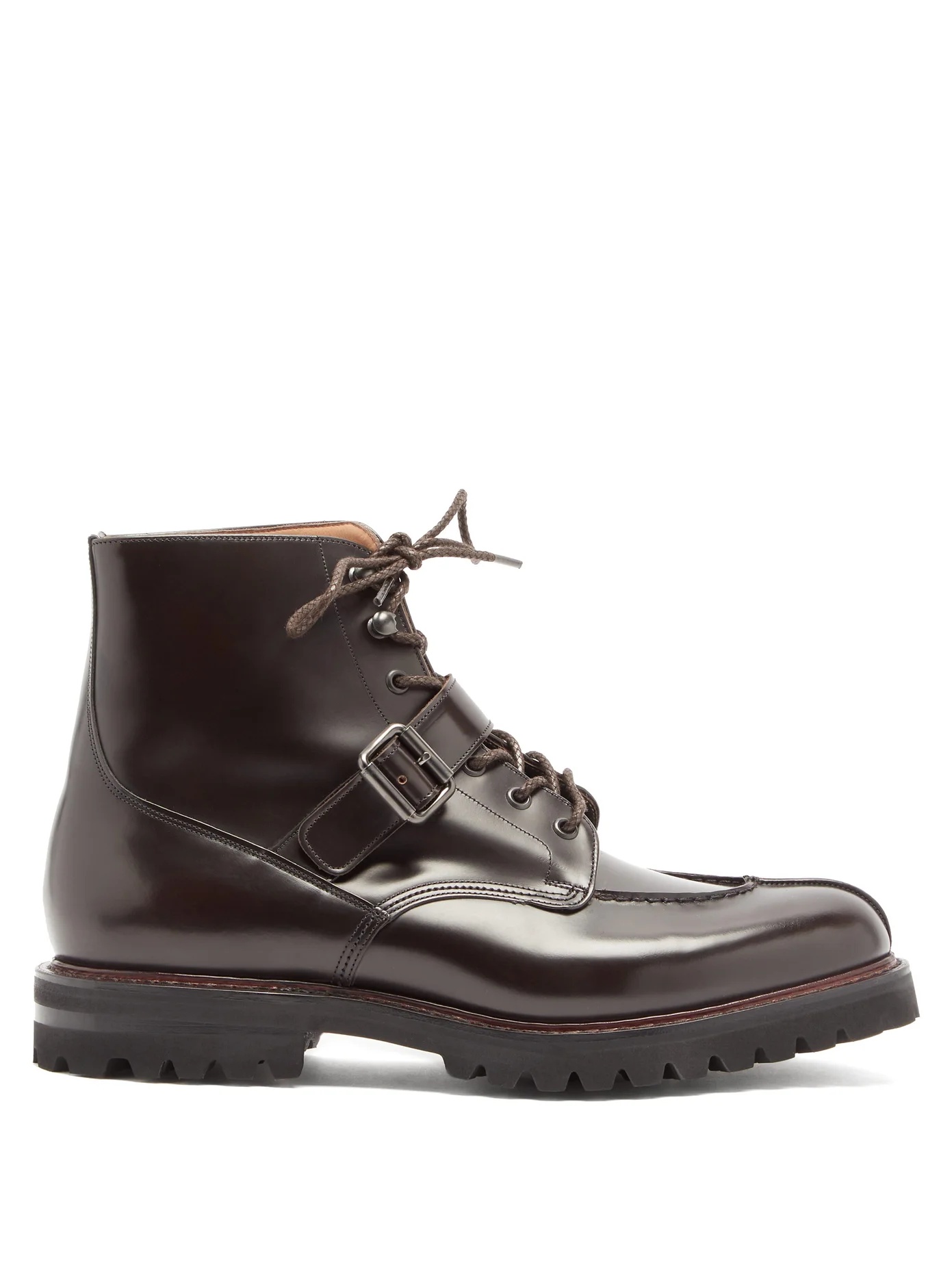 Edford buckle-strap polished-leather boots - 1