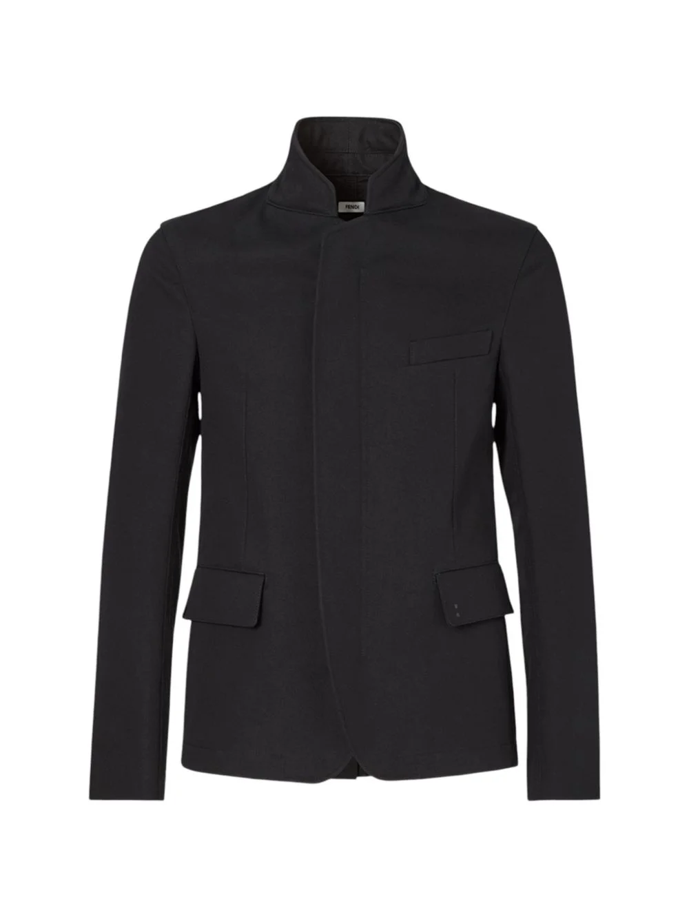 high-neck flap-pocket jacket - 1