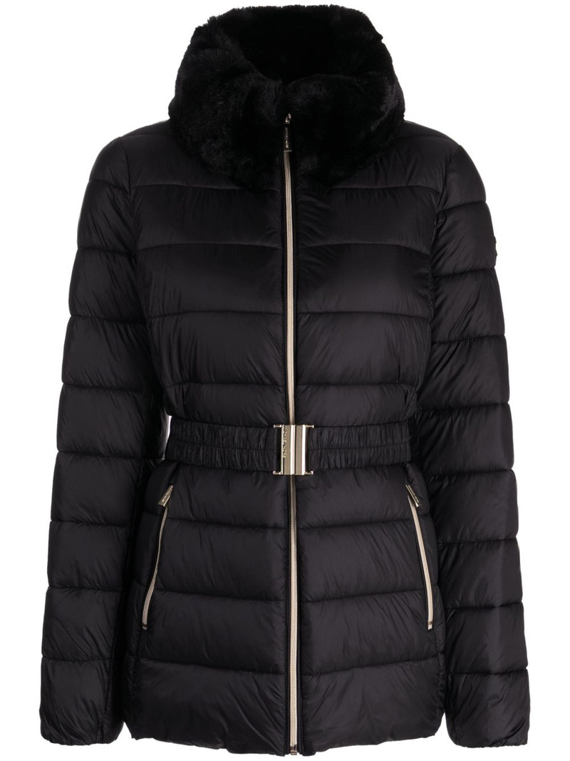 faux-fur collar quilted jacket 1
