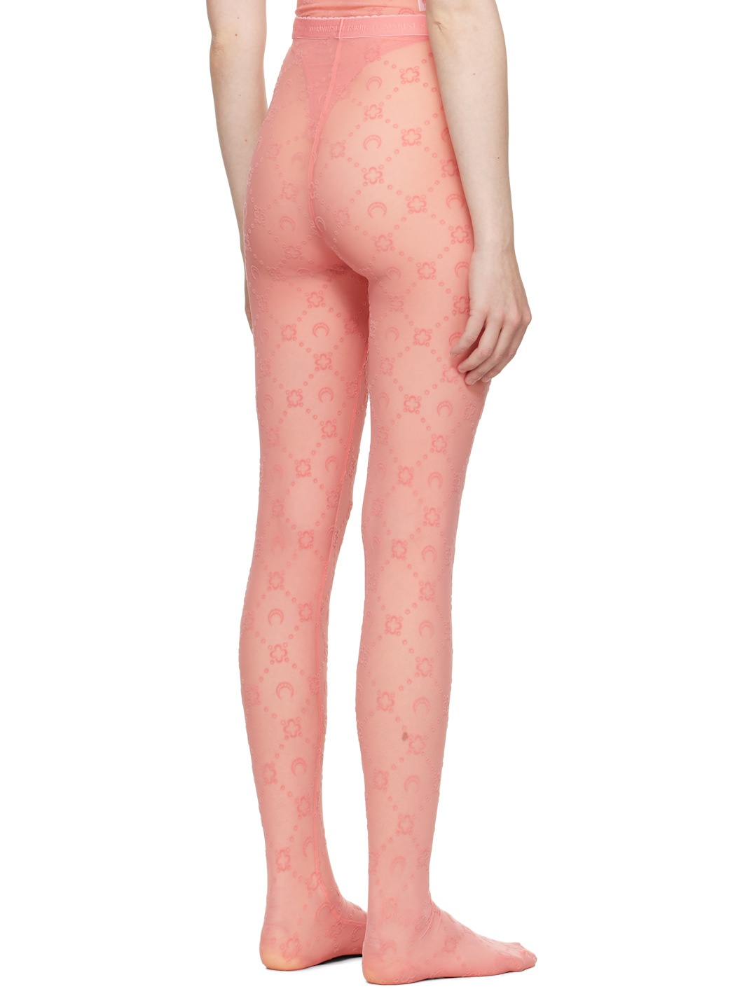 SSENSE Exclusive Pink Recycled Mesh Flock Tights - 3
