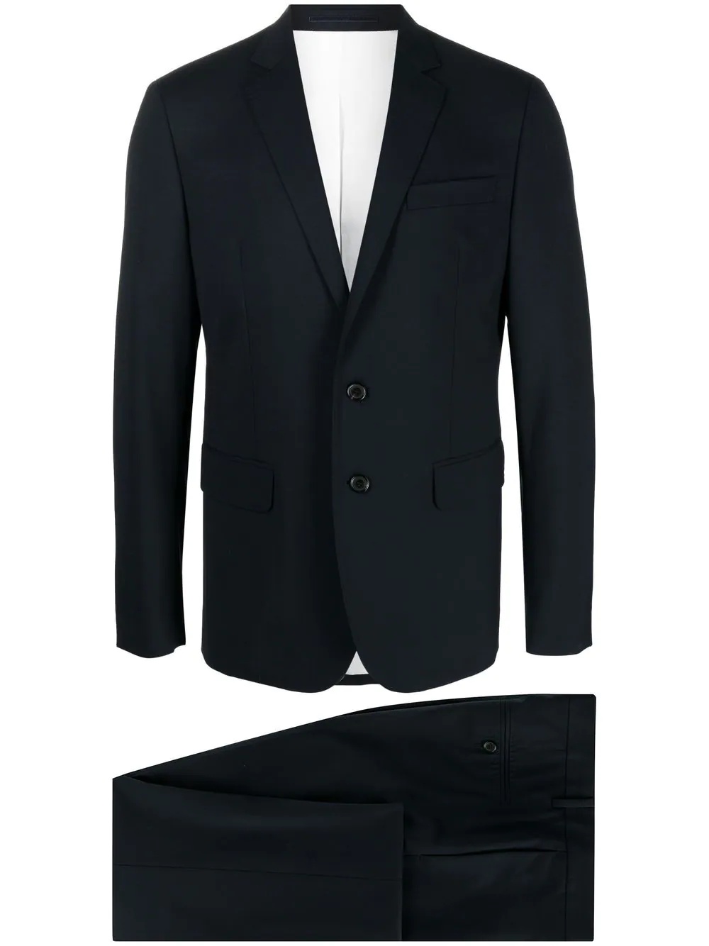 virgin-wool single-breasted suit - 1