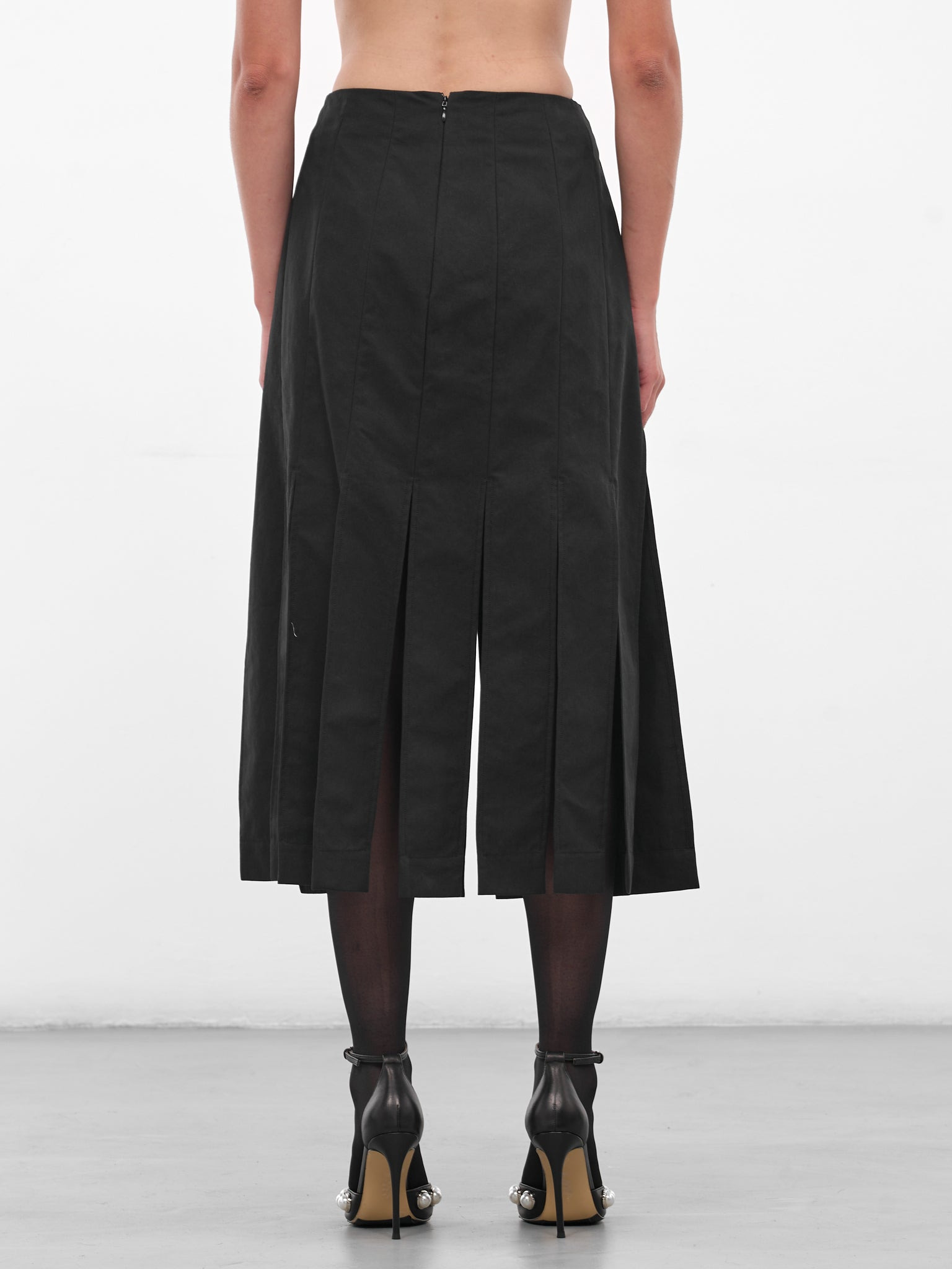 Charcoal Slit Trench Midi Skirt - 3