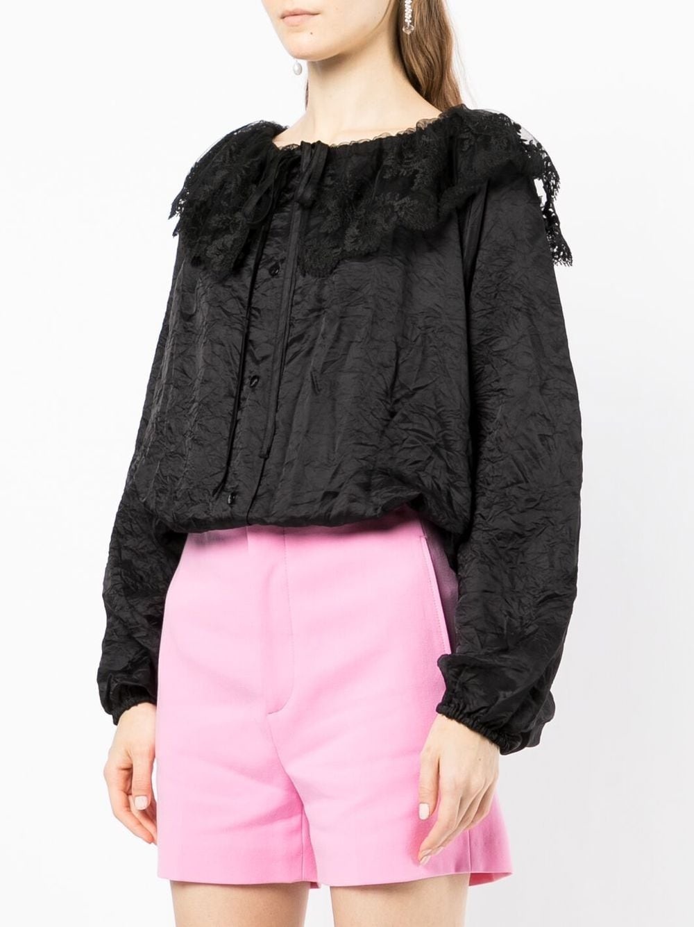 lace-collar long-sleeve blouse - 3