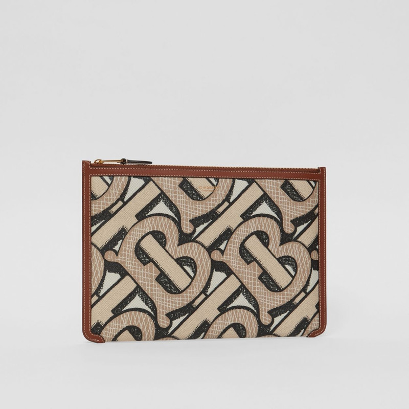 Monogram Print E-canvas and Leather Pouch 6