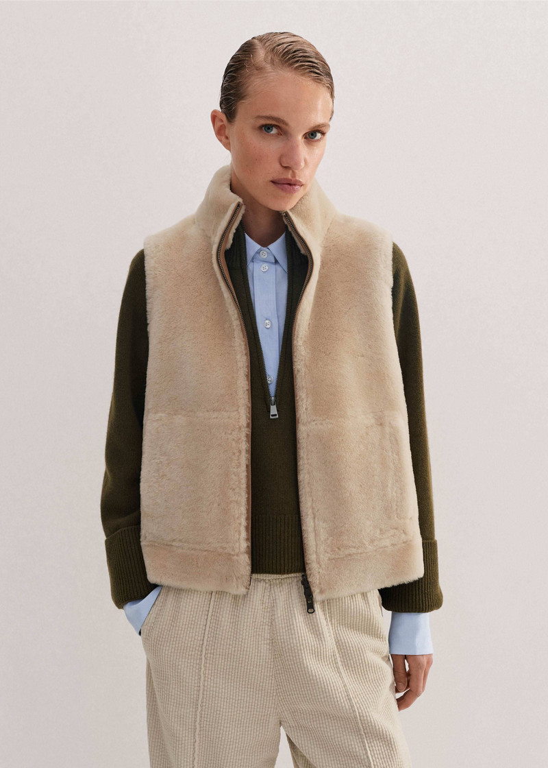 Reversible Shearling Zip Vest 1