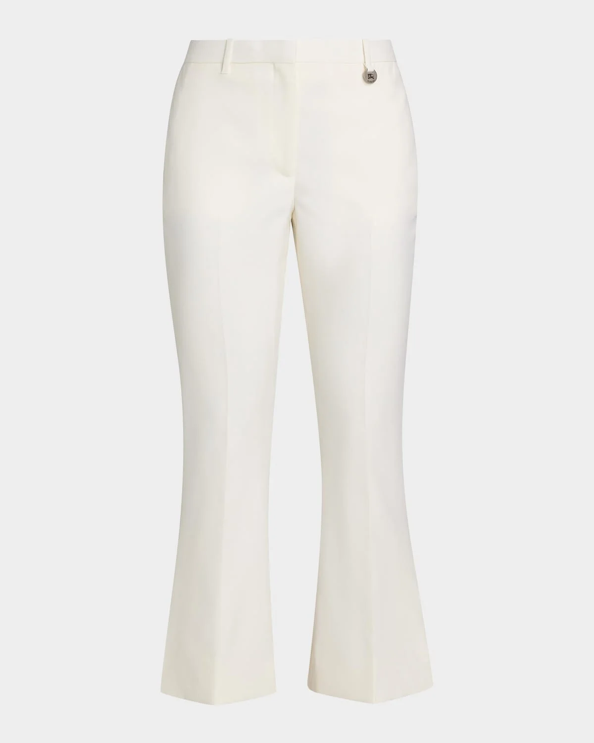 Wool Bootcut Crop Trousers - 1