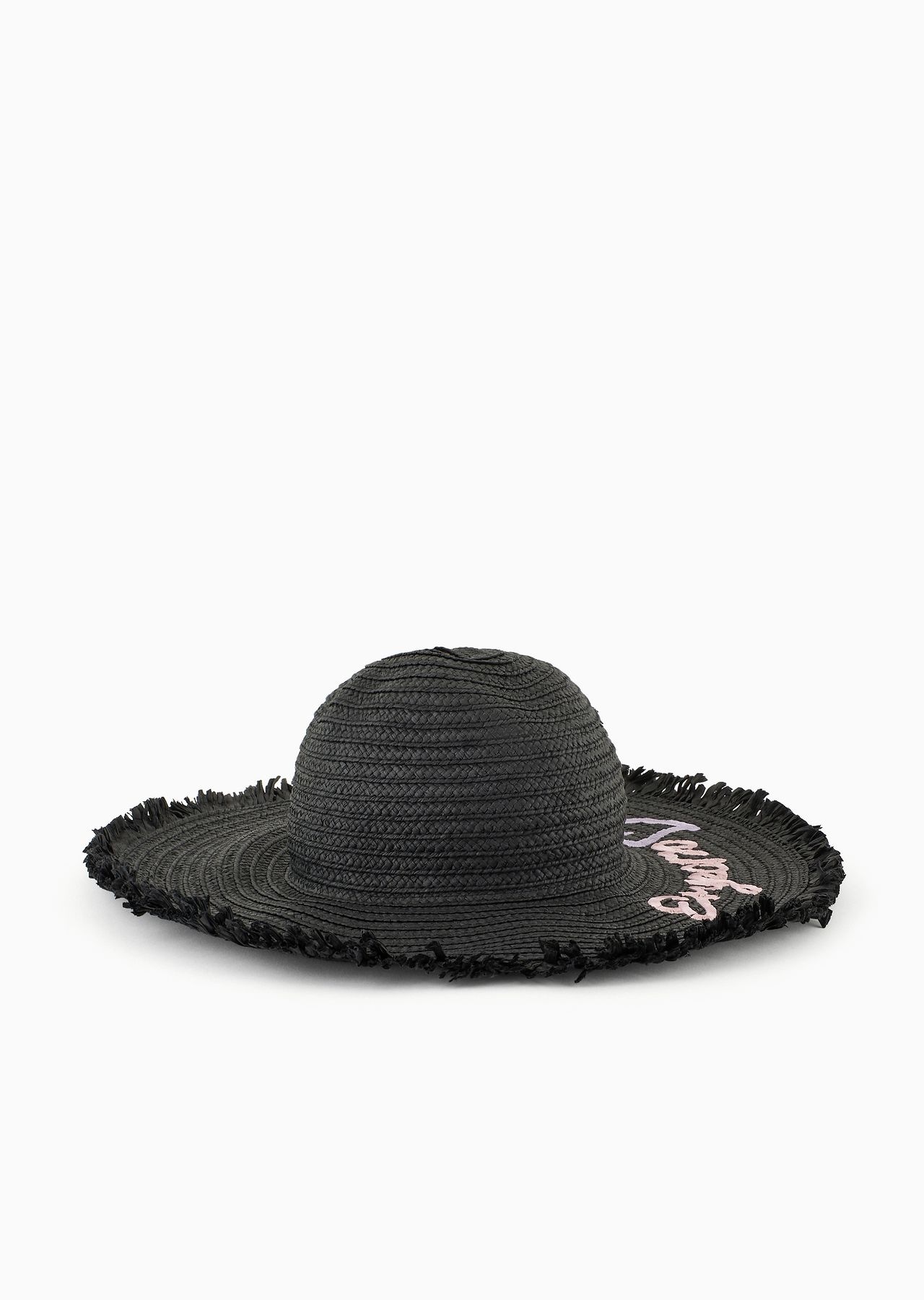 Beachwear fedora hat in paper yarn with logo embroidery - 1