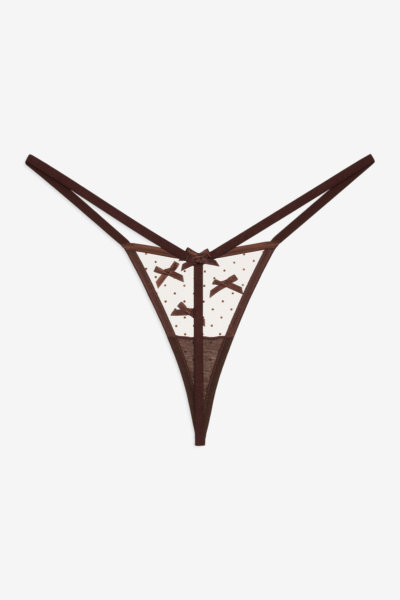 For Love & Lemons Flock Dot Bows G-String Panty outlook