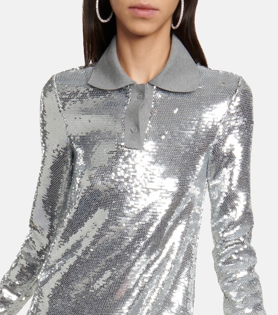 Sequined polo minidress - 4
