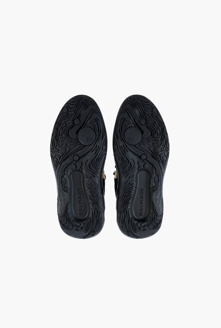 Black suede and mesh B-Runner sneakers with gold-tone details - 5