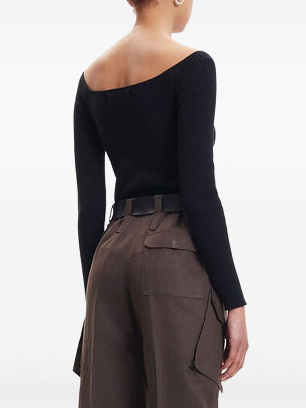 ribbed scoop-neck top - 4