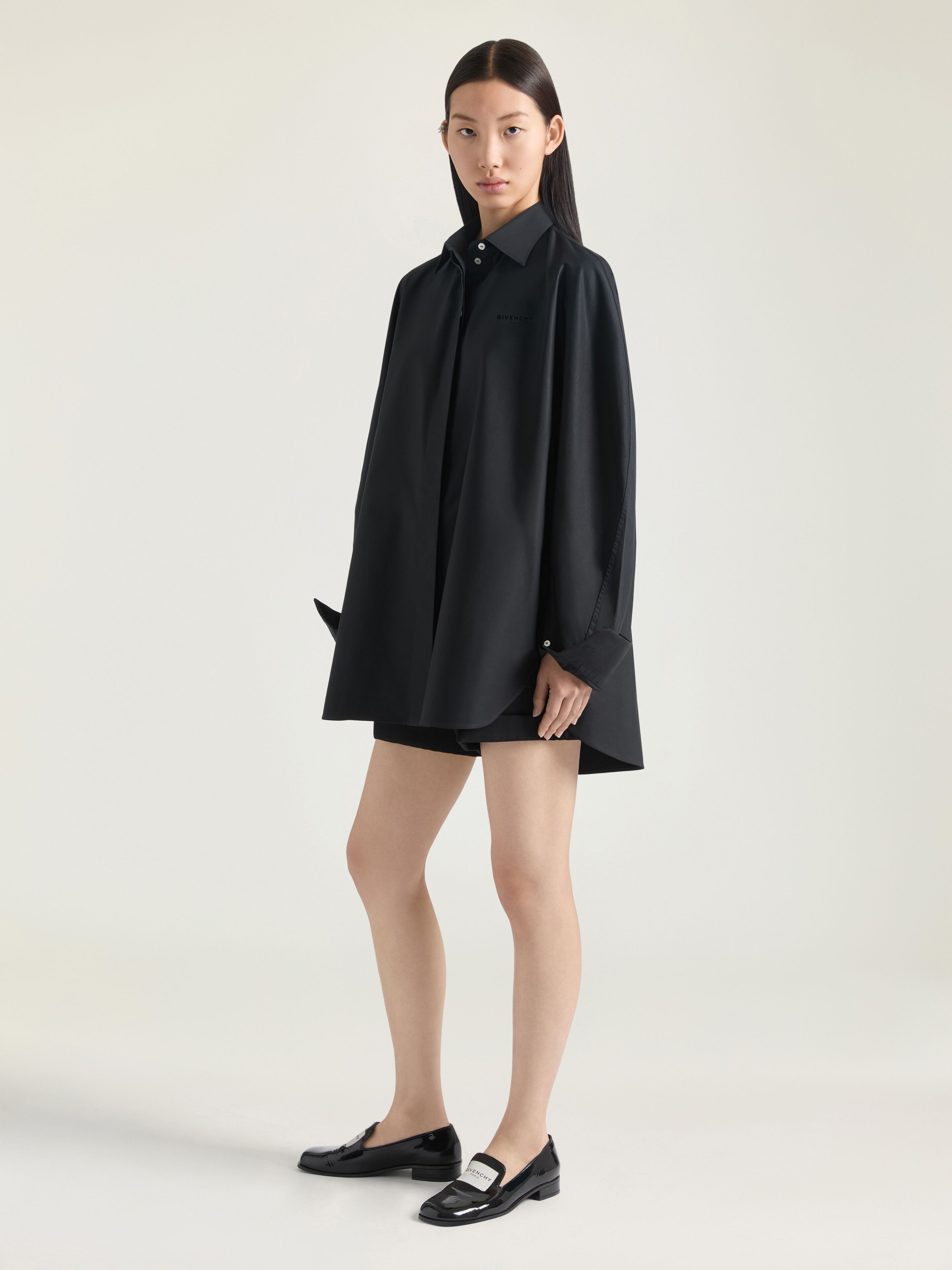 COCOON SHIRT IN POPLIN WITH GIVENCHY EMBROIDERY - 3