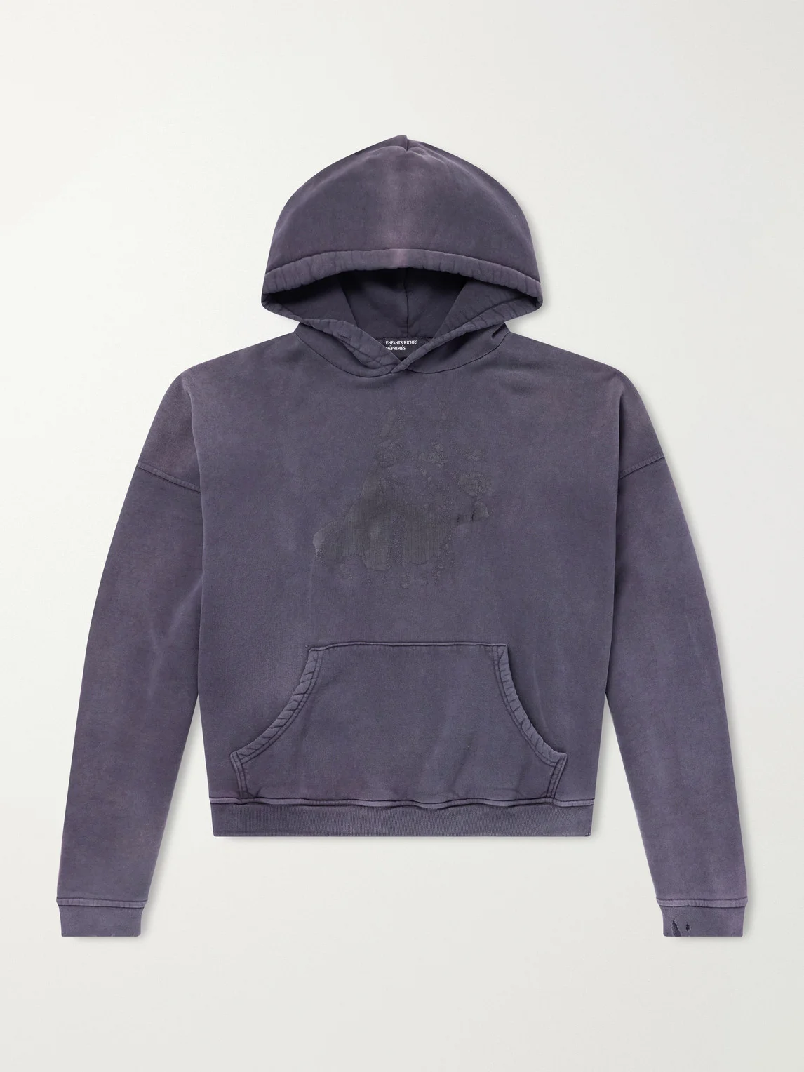 Pit Bull Distressed Printed Cotton-Jersey Hoodie - 1
