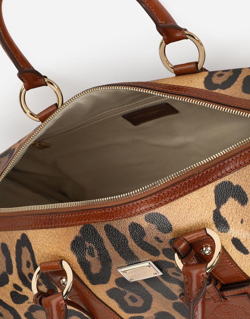 Leopard-print Crespo handbag with branded plate 4