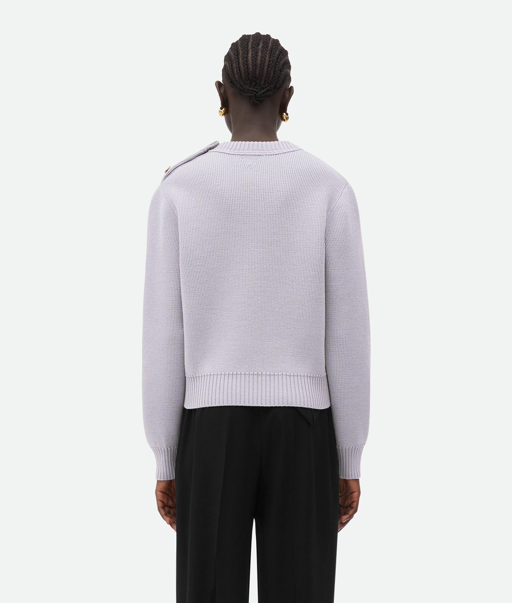 Wool Sweater With Metal Knot Buttons - 3