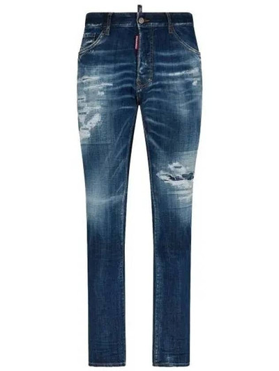 DSQUARED2 Ripped Cast Wash Cool Guy Straight Jeans Blue outlook