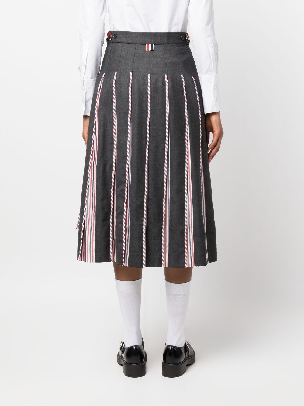 RWB-print pleated midi skirt - 4